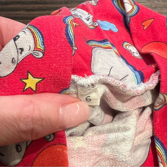 Custom Made Organic Cotton Pajamas Kawaii Rainbow Hippo Size 6 - Picture 7 of 7